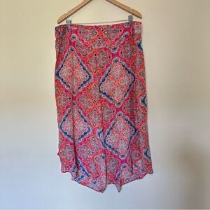 TOLANI‎ 100% Silk Colorful Boho Fairy Paisley Women's Medium Flowy Pants